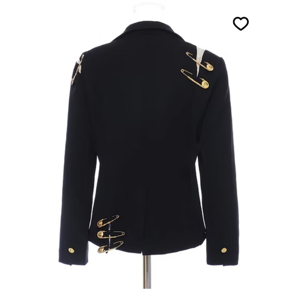 Black Blazer with Gold Accents - Picture 7 of 10